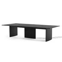 Farrow Communal Table, 96 Inch, Ebony on Ash