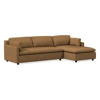 Marin 114" Left 2-Piece Chaise Sectional, Standard Depth, Saddle Leather, Nut