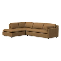 Marin 114" Left 2-Piece Bumper Chaise Sectional, Standard Depth, Saddle Leather, Nut