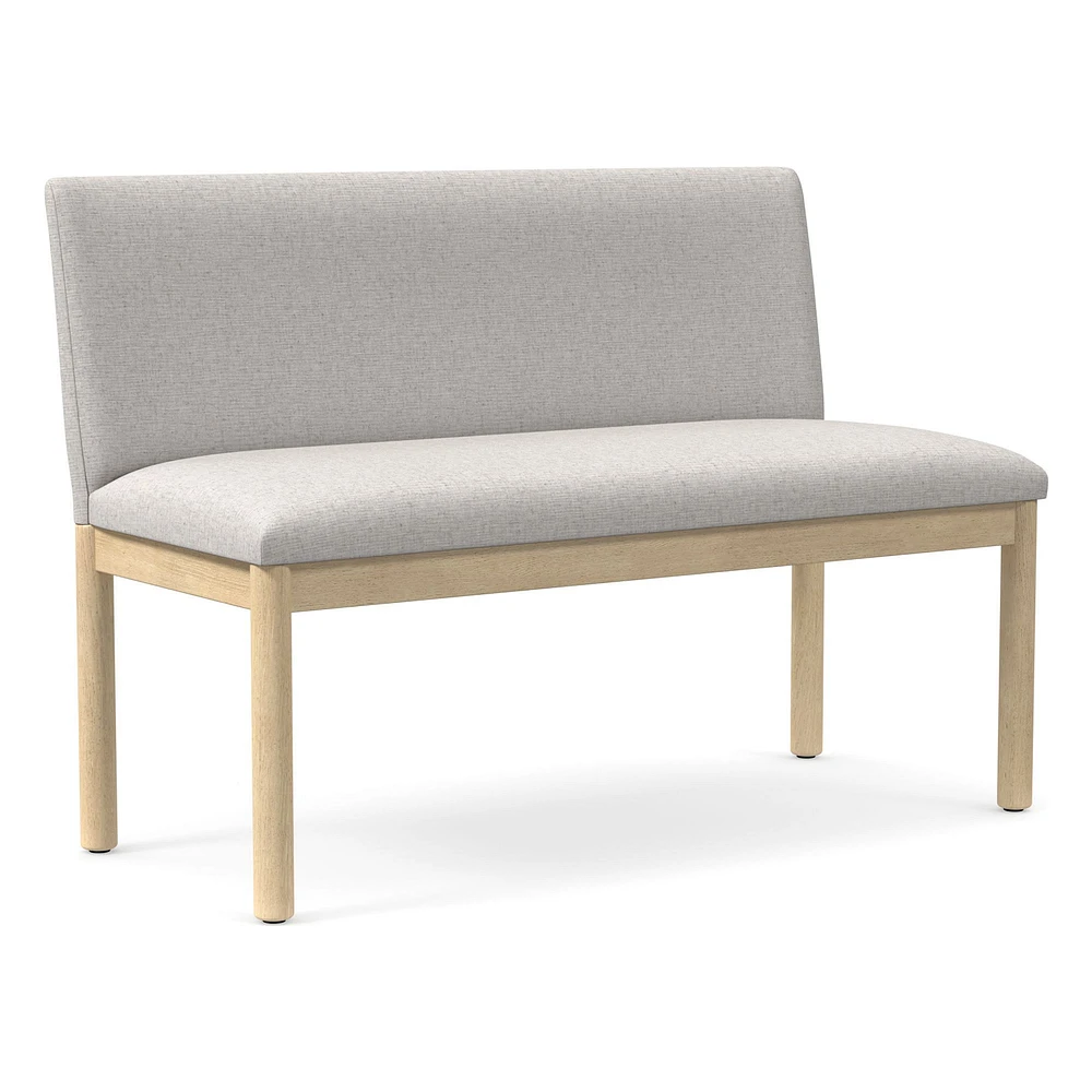 Chip & Dent: Hargrove Upholstered Dining Bench, Performance Coastal Linen, Dove, Dune