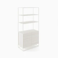 Greenpoint Tall Bookcase With Storageash Noce Milk