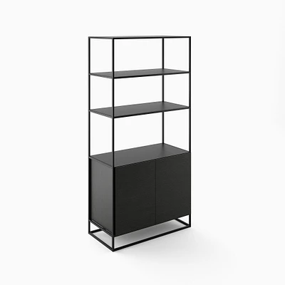 Greenpoint Tall Bookcase With Storageash Noce Milk