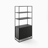 Greenpoint Tall Bookcase With Storageash Noce Milk