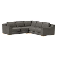 Dalton Sectional Set 10: LA 78" Sofa, Corner, RA Down, Saddle Leather, Nut, Almond