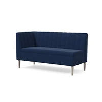 Emmett Dining Banquette Armless Bench, Yarn Dyed Linen Weave Pewter, Acorn