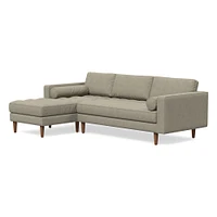 Dennes 102" Right 2-Piece Chaise Sectional, Twill Camel Walnut