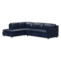 Marin 114" Left 2-Piece Bumper Chaise Sectional, Standard Depth, Saddle Leather, Nut