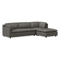 Marin 114" Right 3-Piece Ottoman Sectional, Standard Depth, Saddle Leather, Nut