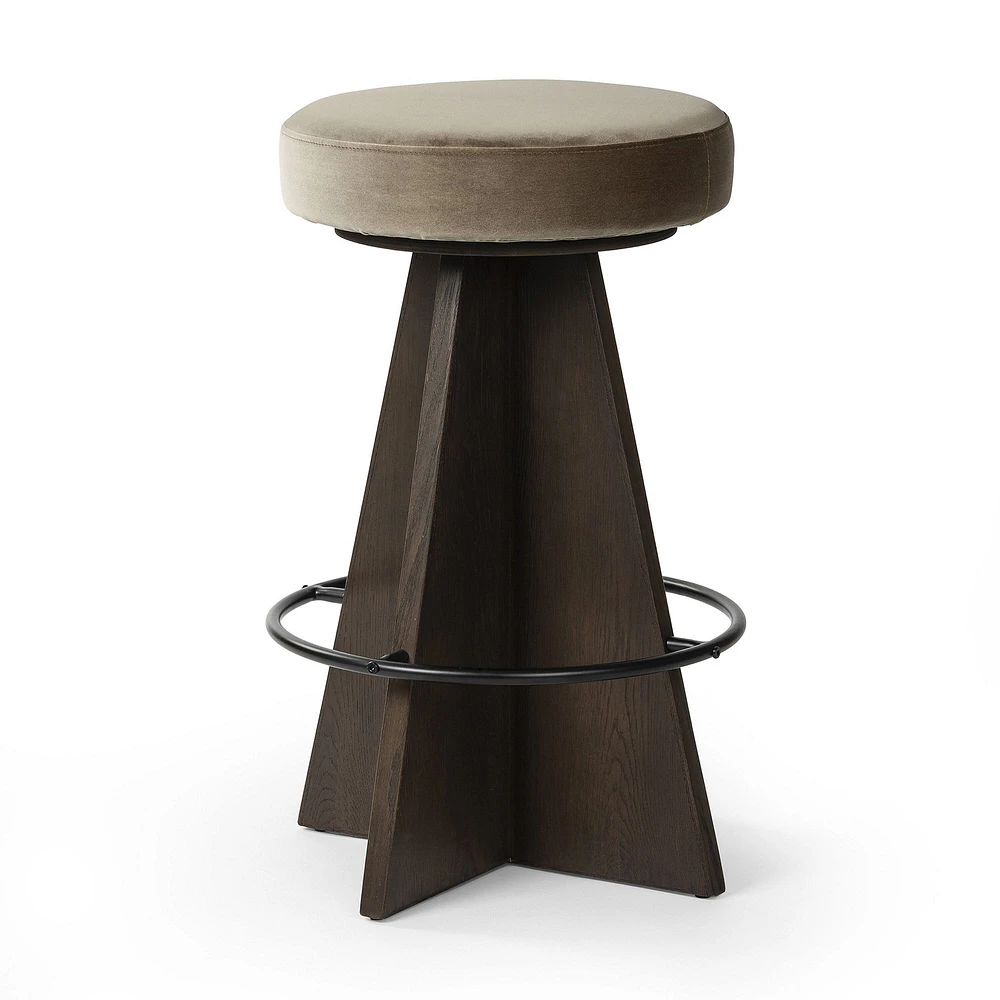 Chip and Dent:Eguzki Swivel Counter Stool, Sapphire Khaki