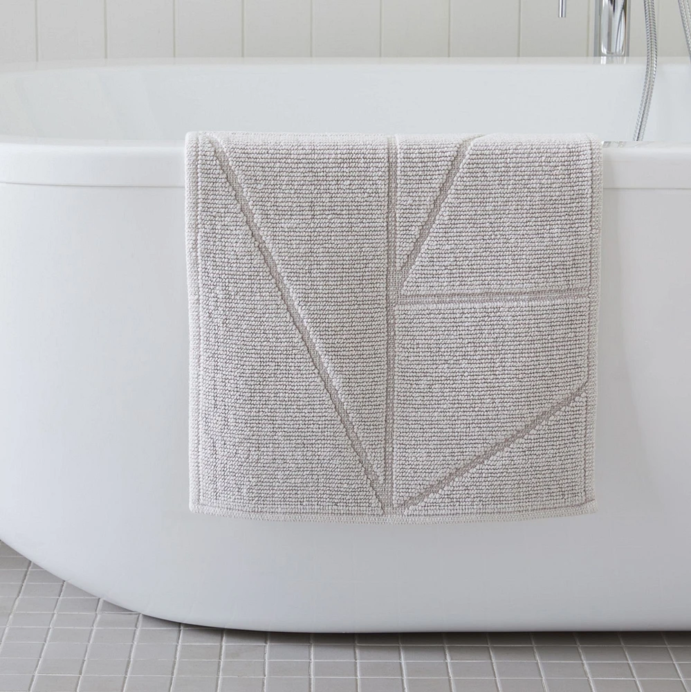 Triangle Sculpted Bath Mat, White, 24"x64"