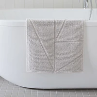 Triangle Sculpted Bath Mat, White, 24"x64"