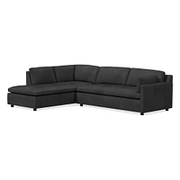 Marin 114" Left 2-Piece Bumper Chaise Sectional, Standard Depth, Saddle Leather, Nut