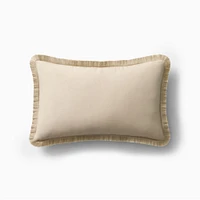 Tencel Linen Fringe Pillow Cover 12x21, Cognac