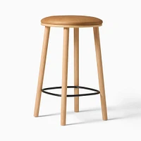 Wylie Bar Stool, Ludlow Leather, Sesame, Blonde