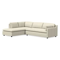 Marin 114" Left 2-Piece Bumper Chaise Sectional, Standard Depth, Saddle Leather, Nut