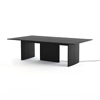 Farrow Communal Table, 96 Inch, Ebony on Ash