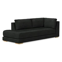 Dalton LA 68" Sofa, Down, Ludlow Leather, Black, Black