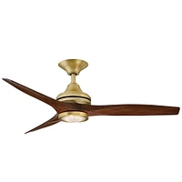 Fanimation Spitfire Ceiling Fan, Polished Brass + Whiskey Wood, 48"