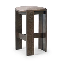 Jalark Backless Bar Stool, Alcala Fawn, Drifted Oak