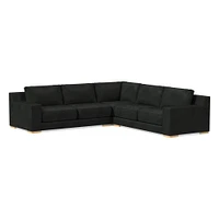 Dalton Sectional Set 10: LA 78" Sofa, Corner, RA Down, Saddle Leather, Nut, Almond