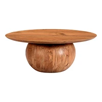 Spherical Base Coffee Table,Solid Acacia,