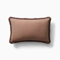 Tencel Linen Fringe Pillow Cover 12x21, Cognac