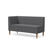 Emmett Dining Banquette Armless Bench, Yarn Dyed Linen Weave Pewter, Acorn