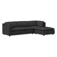 Marin 114" Right 3-Piece Ottoman Sectional, Standard Depth, Saddle Leather, Nut