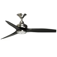 Fanimation Spitfire Ceiling Fan, Polished Brass + Whiskey Wood, 48"