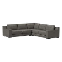 Dalton Sectional Set 10: LA 78" Sofa, Corner, RA Down, Saddle Leather, Nut, Almond