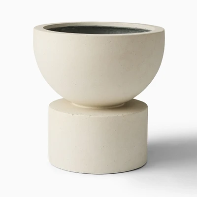 Molly Mod Ficonstone Floor Planter, Small, Alabaster