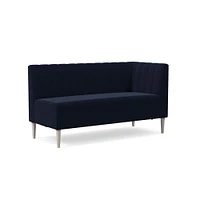 Emmett Dining Banquette Armless Bench, Yarn Dyed Linen Weave Pewter, Acorn