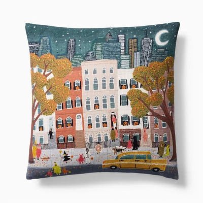 City Trick or Treat Pillow Cover 20x20, Terracotta