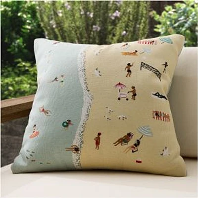 Outdoor Beach Scene Pillow, 20x20, Multi