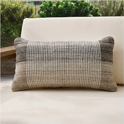 Outdoor Natural Half Block Pillow, 12x21, Natural/Black