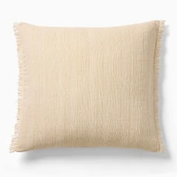 Textured Fringe Pillow Cover, 24x24, White