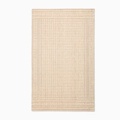 Loomed Grid Rug, 5x8, Sand