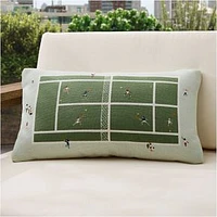 Outdoor Tennis Scene Pillow, 12x21, Multi