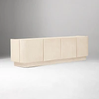 Solstice 68" Media Console, Whitewash Raffia