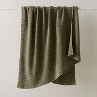 Stone Washed Cotton Throw, 50x60, Dark Olive