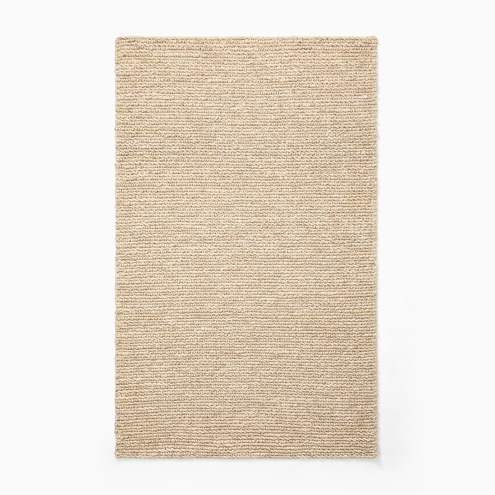 Laguna Wool Jute Rug, 5x8, Alabaster