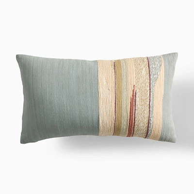 Mixed Woven Landscape Pillow Cover, 12x21, Celadon