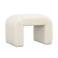 Paisleigh 26" Small Faux Sheepskin Bench, Cream