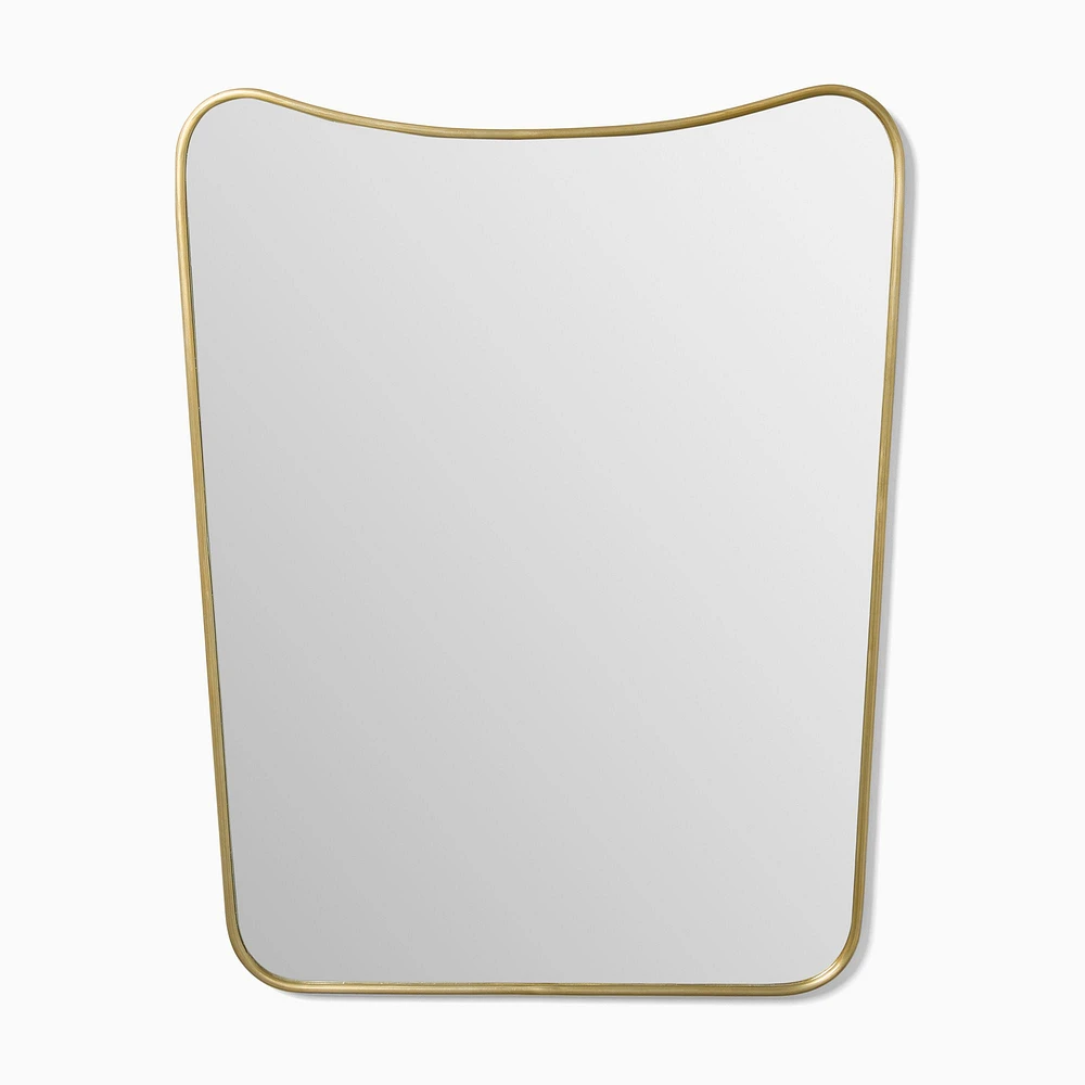 Lance Metal Wall Mirror, Antique Brass, 32x41