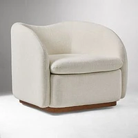 Chip & Dent: Kaufman Swivel Chair Poly Luxe Chenille Alabaster Cool Walnut