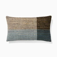 Silk Half Block Pillow Cover, 12x21, Indigo