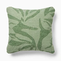 Outdoor Abstract Botanical Pillow, 20x20, Marina Blue