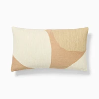 Rounded Shapes Crewel Pillow Cover, 12x21, Sand