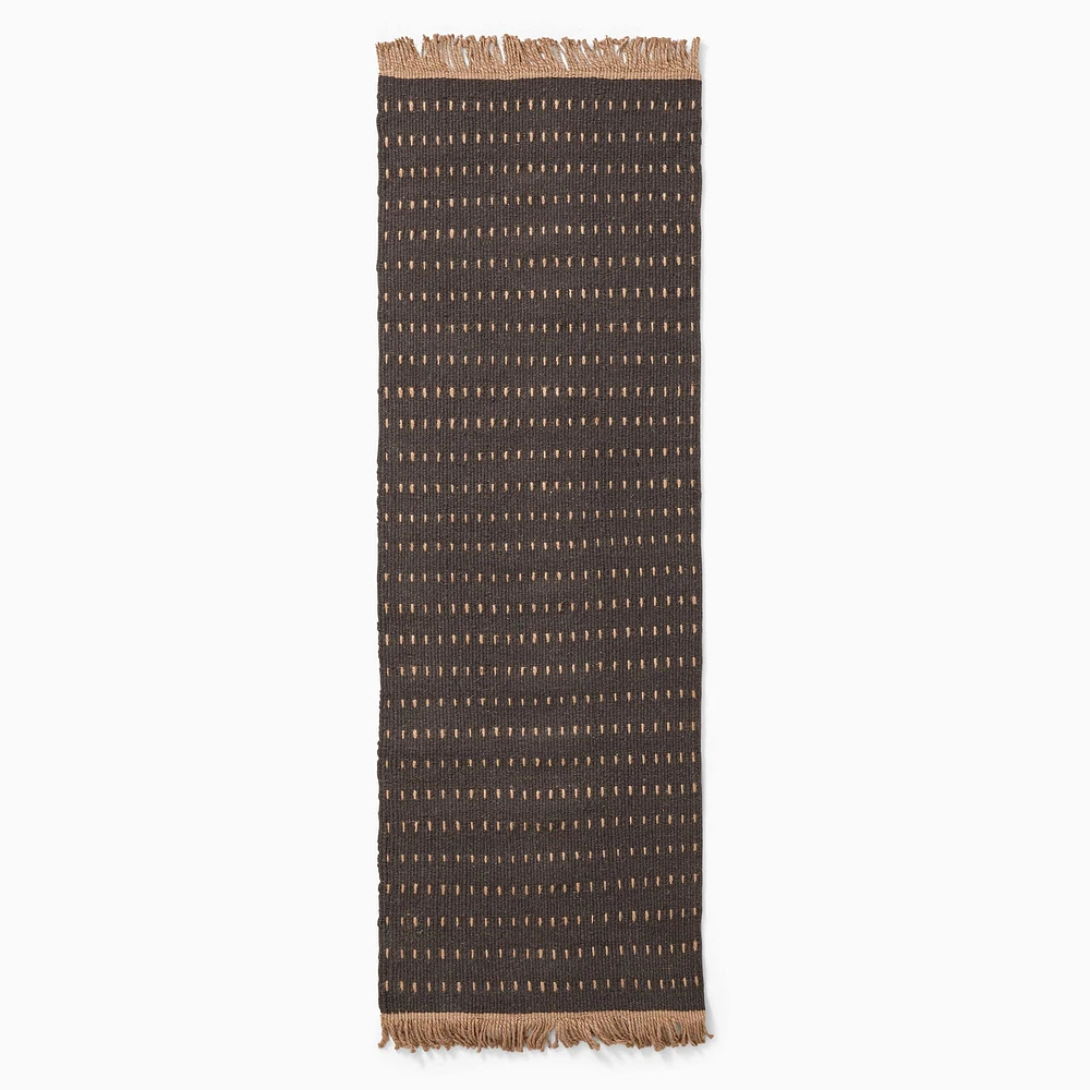 Simple Dash Jute Rug, 5X8, Dark Olive