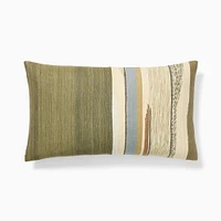 Mixed Woven Landscape Pillow Cover, 12x21, Celadon